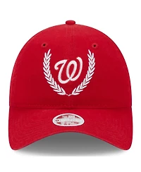 Women's New Era Red Washington Nationals Leaves 9TWENTY Adjustable Hat