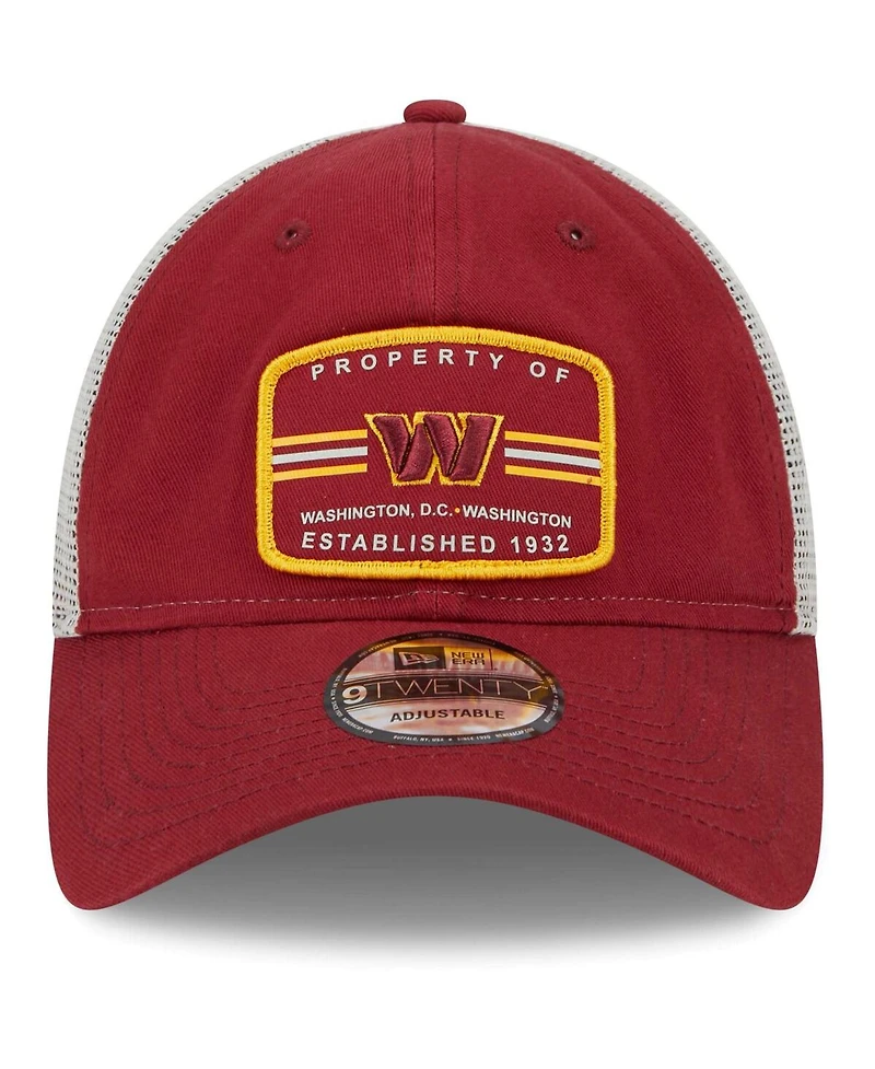 Men's New Era Burgundy Washington Commanders Property Trucker 9TWENTY Adjustable Hat