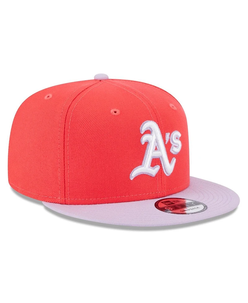 Men's New Era Red, Purple Oakland Athletics Spring Basic Two-Tone 9FIFTY Snapback Hat