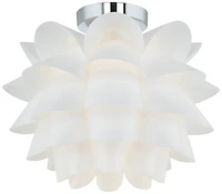 Possini Euro Design Modern Ceiling Light Semi Flush Mount Fixture 15 3/4" Wide White Flower for Bedroom Kitchen Living Room Hallway Bathroom Hous