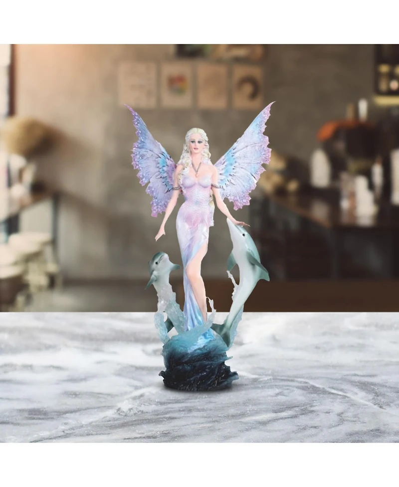 Fc Design 15.75"H Goddess Fairy of the Sea with Dolphins Statue Fantasy Decoration Figurine Home Decor Perfect Gift for House Warming, Holidays and Bi
