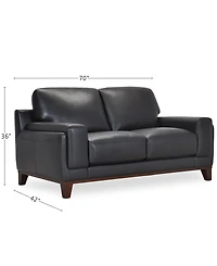Jeddo 70" Leather Loveseat, Created for Macy's