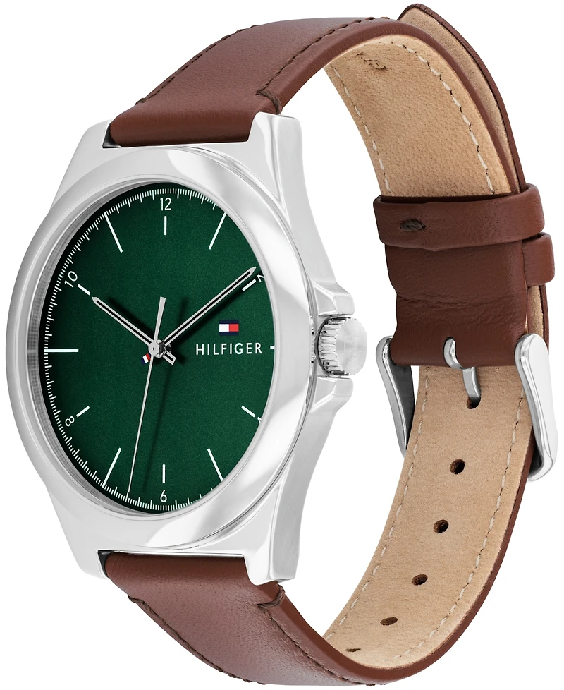 Tommy Hilfiger Men's Quartz Brown Leather Watch 43mm