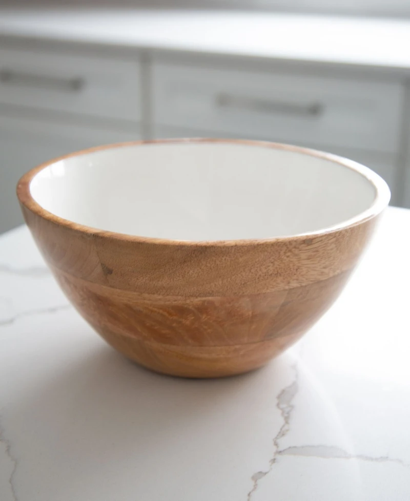 Jeanne Fitz Wood Plus Collection Mango Wood Serving Bowl, Medium
