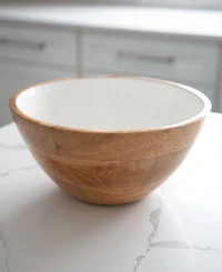 Jeanne Fitz Wood Plus Collection Mango Wood Serving Bowl, Medium