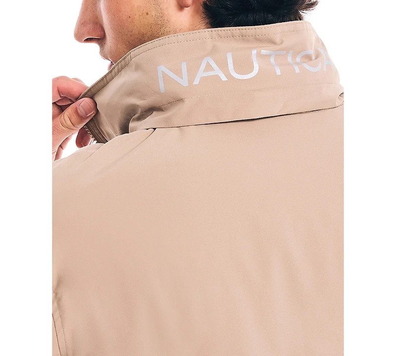 Nautica Men's Classic Rainbreaker Hooded Zip-Front Lightweight Jacket