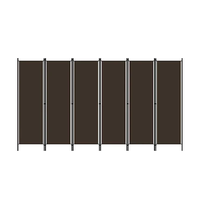 vidaXL 6-Panel Room Divider Brown 118.1"x70.9"