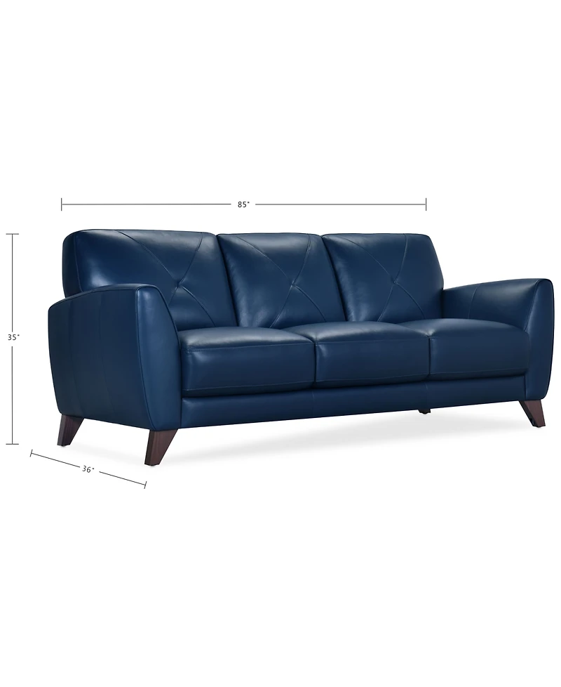 Myia 85" Leather Sofa, Created for Macy's