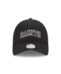 Women's New Era Black New Orleans Saints Collegiate 9TWENTY Adjustable Hat
