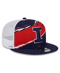 Men's New Era Navy Illinois Fighting Illini Tear Trucker 9FIFTY Snapback Hat