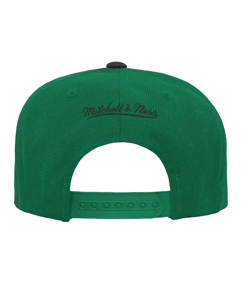 Big Boys and Girls Mitchell & Ness Kelly Green, Black Boston Celtics Two-Tone Snapback Hat