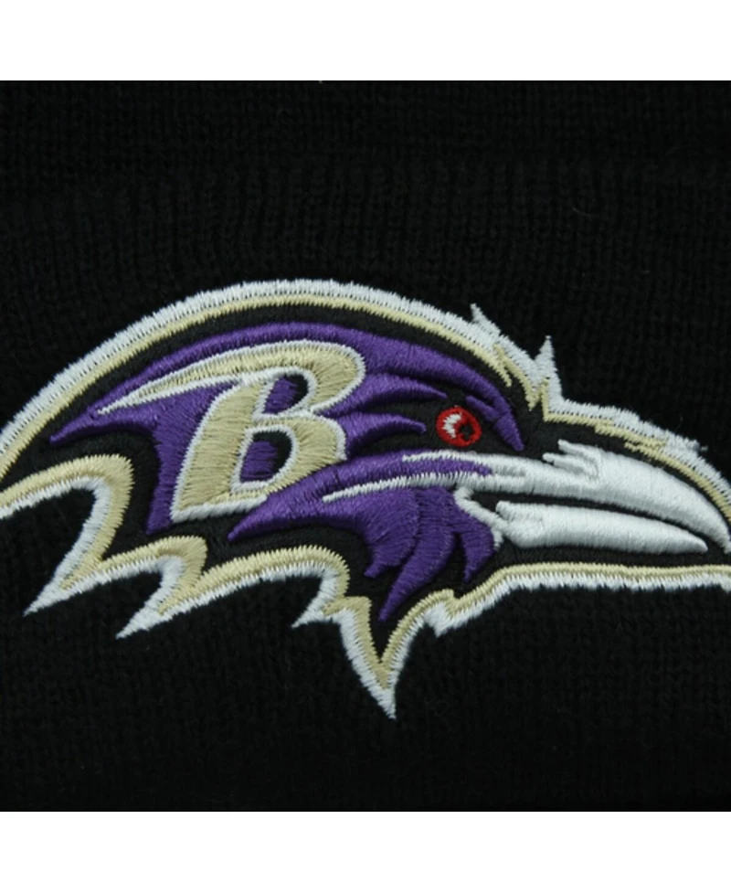 Men's Baltimore Ravens '47 Brand Black Raised Cuffed Knit Hat