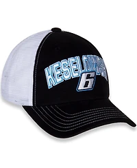 Women's Checkered Flag Sports Black, White Name and Number Adjustable Hat