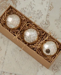 Seasonal Mercury Glass Ornament 100 Millimeter, Set of 3