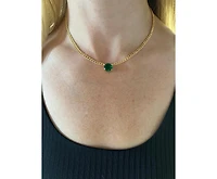 Emerald Crystal Solitaire Pendant Necklace
