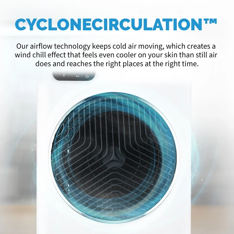 Newair Evaporative Air Cooler and Portable Cooling Fan, Honeycomb Pad Cooling, 1600 Cfm Cyclone Circulation, Top Loading Ice Chamber, 3.16 Gallon Remo