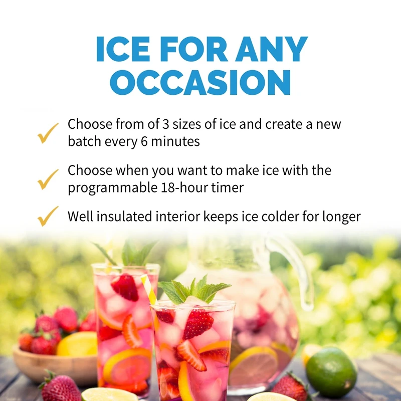 Newair Countertop 50 lbs. of Ice a Day Bullet Ice Maker in Stainless Steel