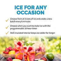 Newair Countertop 50 lbs. of Ice a Day Bullet Ice Maker in Stainless Steel