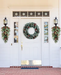 Glitzhome 26" H Berry, Pinecone and Bell Teardrop