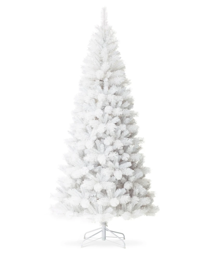 Glitzhome 8' Pre-Lit Pine Slim Artificial Christmas Tree with 500 Warm Lights, Three Function