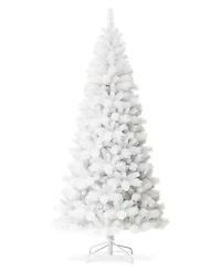 Glitzhome 8' Pre-Lit Pine Slim Artificial Christmas Tree with 500 Warm Lights, Three Function