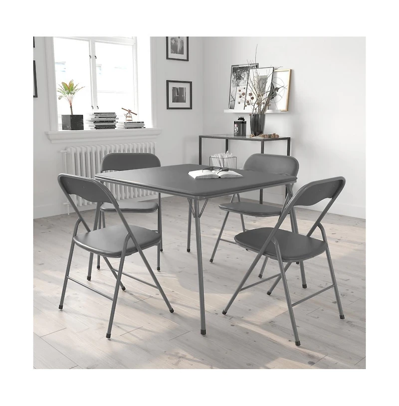 Emma+Oliver 5 Piece Folding Card Table And Chair Set