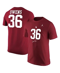 Men's Jordan Crimson Oklahoma Sooners Steve Owens Jersey T-shirt