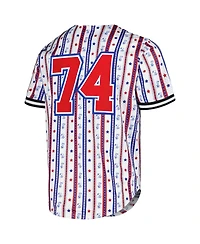 Men's Freeze Max White Peanuts Home of the Free Baseball Jersey
