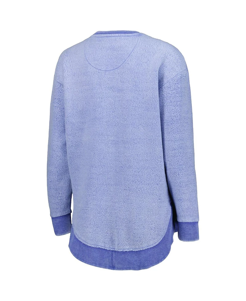 Women's Pressbox Royal Kansas Jayhawks Ponchoville Pullover Sweatshirt