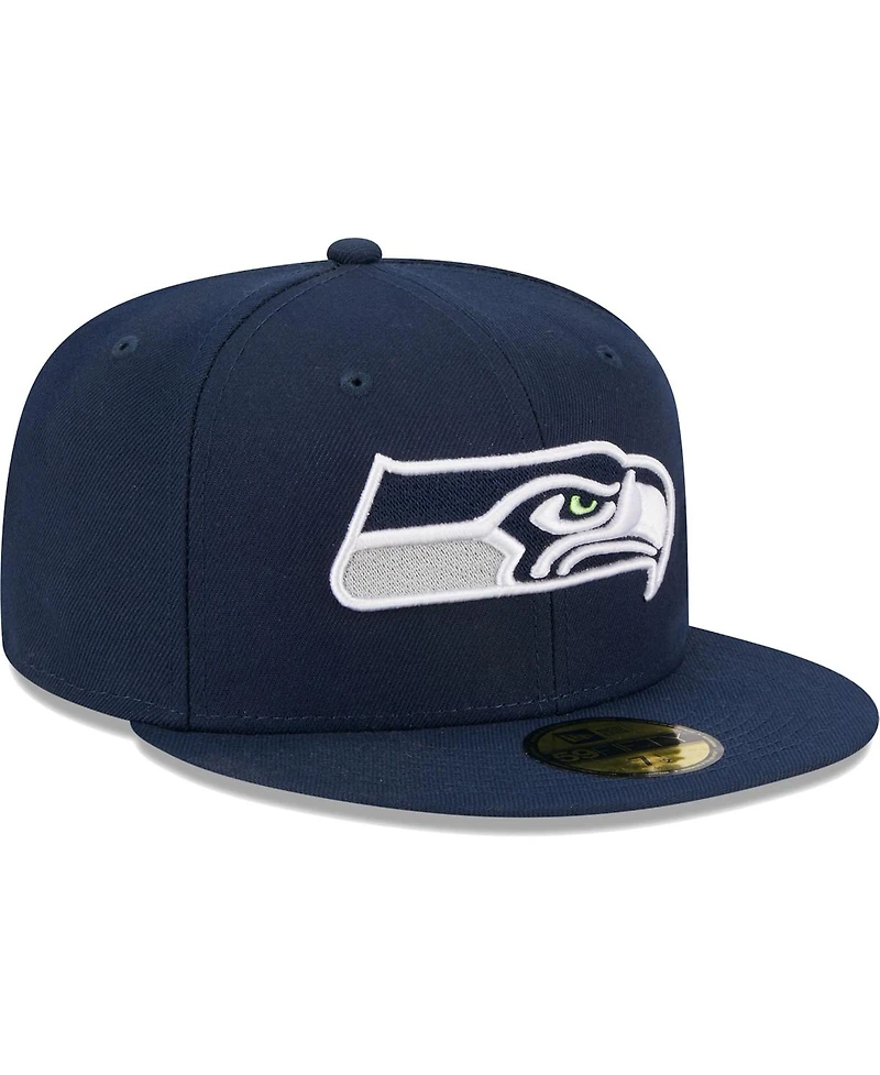 Men's New Era College Navy Seattle Seahawks Main 59FIFTY Fitted Hat