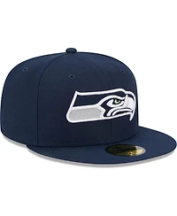 Men's New Era College Navy Seattle Seahawks Main 59FIFTY Fitted Hat