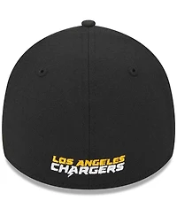 Men's New Era Black Los Angeles Chargers Main 39THIRTY Flex Hat