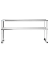 Gridmann Nsf Commercial Stainless Steel Double Overshelf 72" x 12" for Prep & Work Table