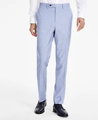 Dkny Men's Modern-Fit Bi-Stretch Light Blue Check Suit Separate Pants