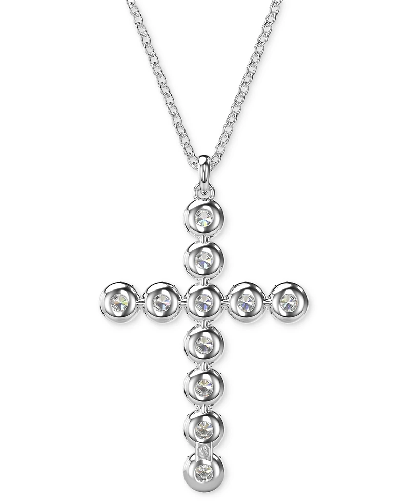 Swarovski Silver-Tone Insigne Crystal Cross Pendant Necklace