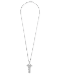Men's Diamond Pave Key 22" Pendant Necklace (1/4 ct. t.w.) in Sterling Silver