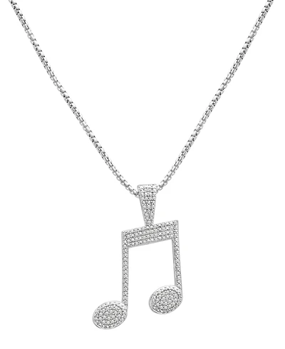 Men's Diamond Pave Music Note 22" Pendant Necklace (1/4 ct. t.w.) in Sterling Silver