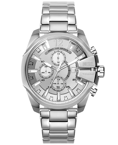 Diesel Men's Baby Chief Chronograph Silver-Tone Stainless Steel Watch 43mm