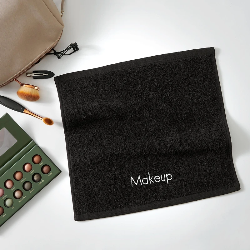 Embroidered Makeup Remover Towels (Pack of 6) , 13x13 in., Color Options, 100% Cotton Washcloths