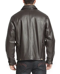 Bgsd Men's Men Greg Open Bottom Zip Front Leather Jacket