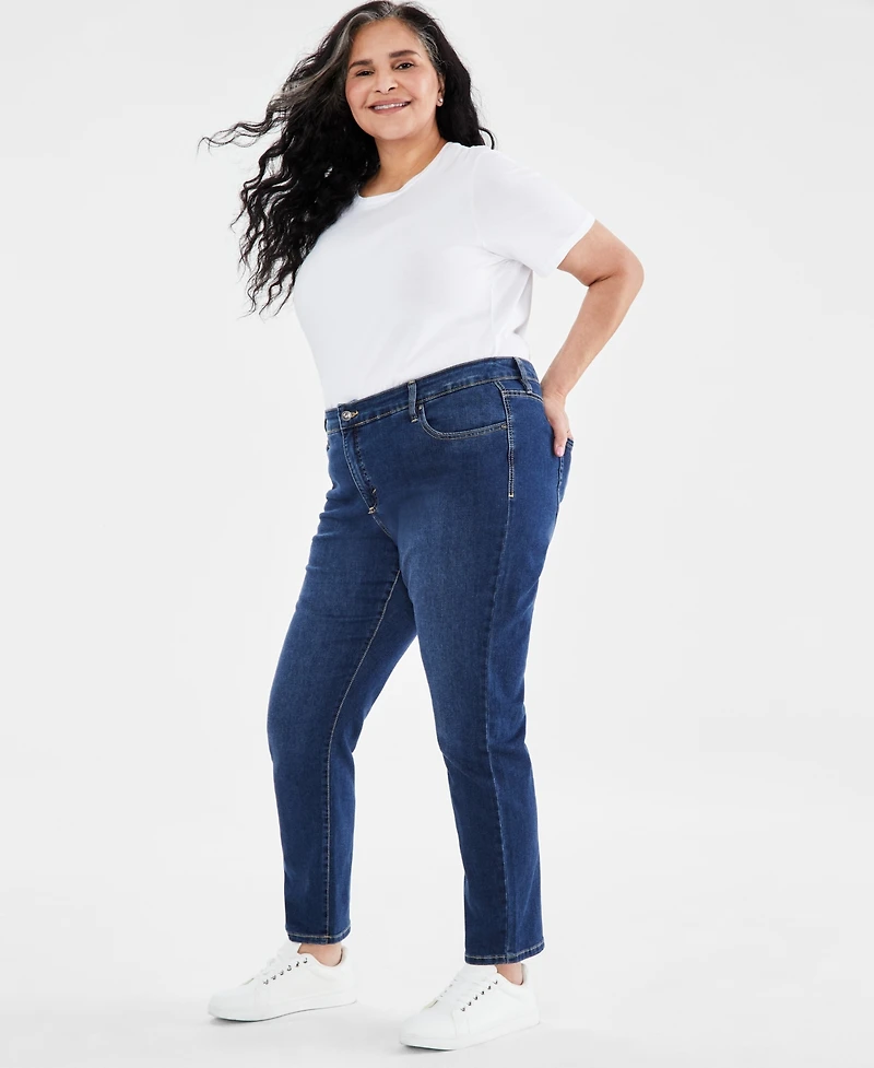 Style & Co Plus High-Rise Straight-Leg Jeans