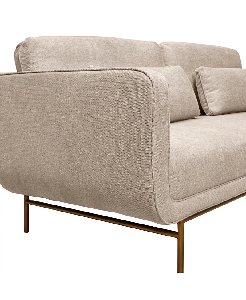 Armen Living Lilou 77" Polyester, Nylon with Metal Legs Sofa