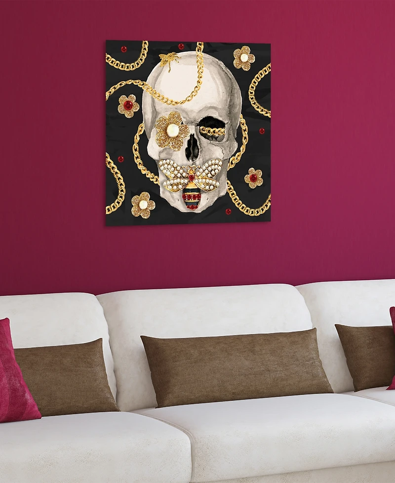 Empire Art Direct "Gold-Tone Digger" Frameless Free Floating Tempered Glass Panel Graphic Wall Art, 24" x 24" x 0.2"