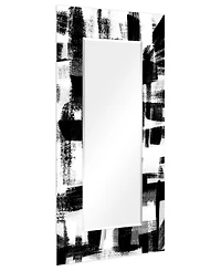 Empire Art Direct "Jam Session Ii" Rectangular Beveled Mirror on Free Floating Printed Tempered Art Glass, 72" x 36" x 0.4"