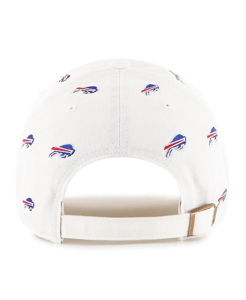 Men's and Women's '47 Brand White Buffalo Bills Confetti Clean Up Adjustable Hat
