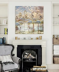 Empire Art Direct "Flamingo Flair" Frameless Free Floating Tempered Glass Panel Graphic Wall Art, 38" x 38" x 0.2"