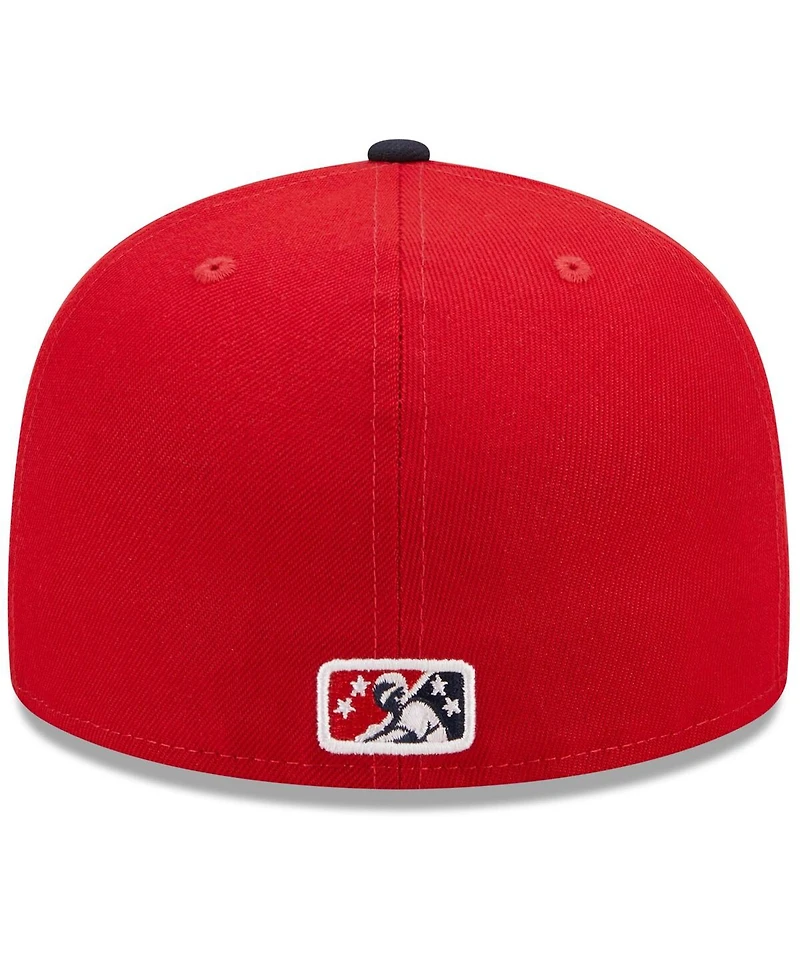 Men's New Era Red, Navy Greenville Drive Marvel x Minor League 59FIFTY Fitted Hat