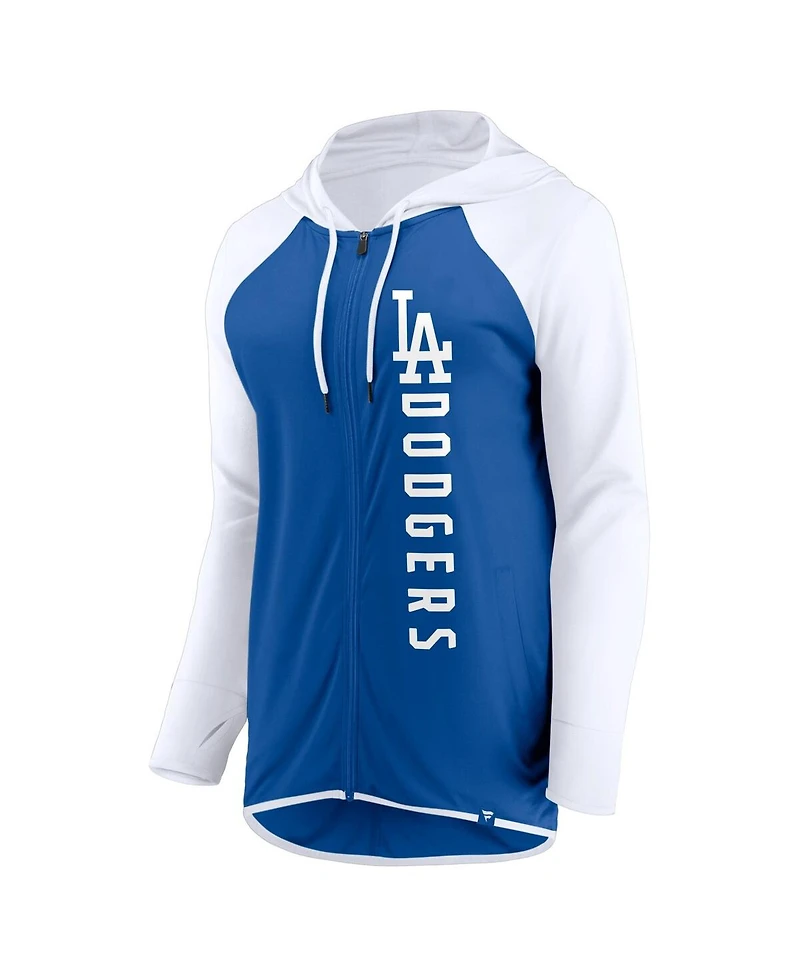 Women's Fanatics Royal, White Los Angeles Dodgers Forever Fan Full-Zip Hoodie Jacket