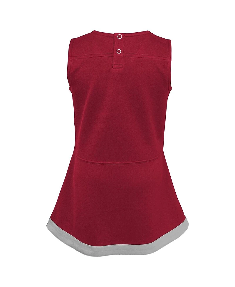 Big Girls Crimson, Gray Oklahoma Sooners Cheer Captain Jumper Dress