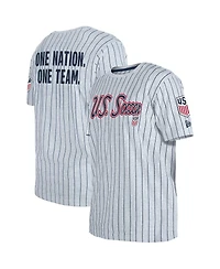 Men's 5th & Ocean by New Era Gray Distressed Usmnt Throwback Mesh Jersey T-shirt